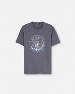 T-Shirts Et Polos | Versace T-Shirt Nautical Medusa Avec Cristaux