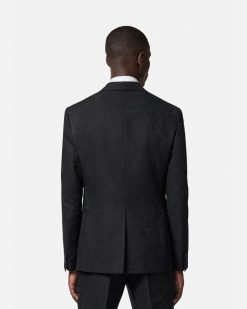 Blazers Et Costumes | Versace Blazer A Coupe Droite En Jacquard Barocco