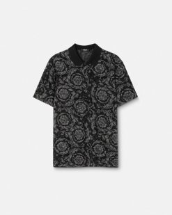 T-Shirts Et Polos | Versace Polo Barocco A Manches Courtes