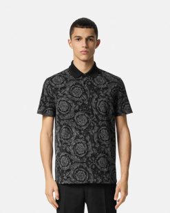 T-Shirts Et Polos | Versace Polo Barocco A Manches Courtes