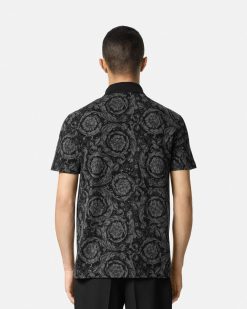 T-Shirts Et Polos | Versace Polo Barocco A Manches Courtes