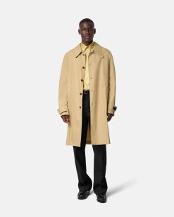 Vestes Et Manteaux | Versace Manteau En Gabardine A Empiecements Barocco