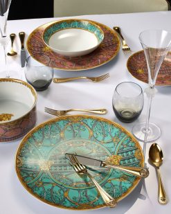 Assiettes | Versace Assiette Creuse Scala Del Palazzo Verde 22 Cm