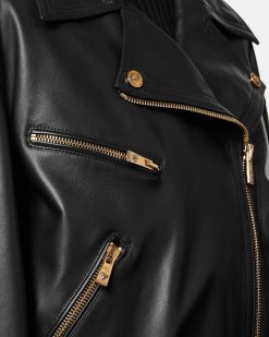 Vetements D'Exterieur Et Manteaux | Versace Blouson De Motard En Cuir