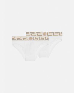 Slips | Versace Lot De Deux Slips A Bordure Greca