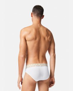 Slips | Versace Lot De Deux Slips A Bordure Greca