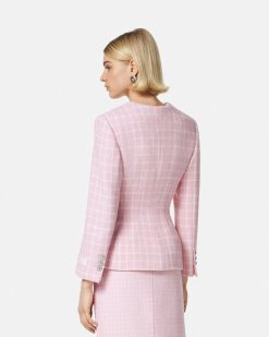 Tailleur | Versace Veste Sablier En Tweed Contrasto