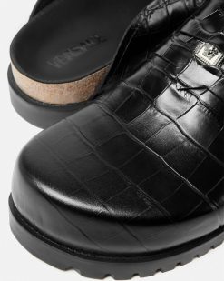 Sandales Et Claquettes | Versace Mules Medusa Effet Croco