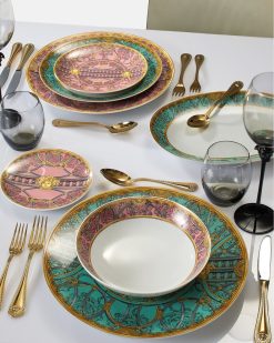 Assiettes | Versace Assiette Creuse Scala Del Palazzo Rosa 22 Cm