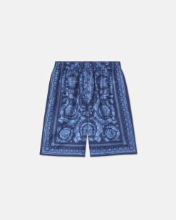 Pantalons Et Shorts | Versace Short En Soie Barocco