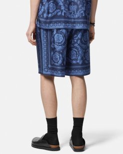 Pantalons Et Shorts | Versace Short En Soie Barocco