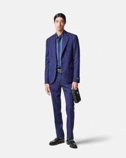 Blazers Et Costumes | Versace Blazer A Coupe Droite En Jacquard Barocco