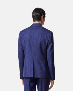 Blazers Et Costumes | Versace Blazer A Coupe Droite En Jacquard Barocco