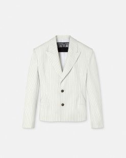 Vetements | Versace Blazer A Lacets A Rayures Fines