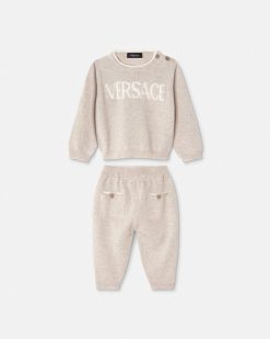 Coffret Cadeau | Versace Ensemble Bebe En Maille Logo Baby