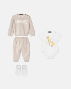 Coffret Cadeau | Versace Ensemble Bebe En Maille Logo Baby