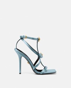 Gianni Ribbon | Versace Gianni Ribbon Sandales Cage En Satin 110 Mm