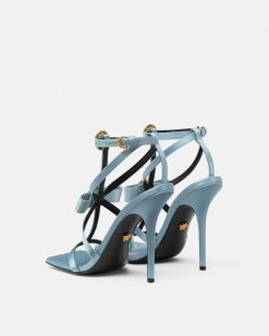 Gianni Ribbon | Versace Gianni Ribbon Sandales Cage En Satin 110 Mm