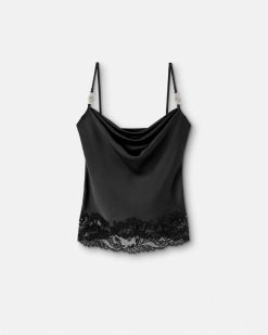 Chemises Et Tops | Versace Haut A Col Benitier En Dentelle Barocco