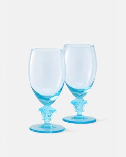 Verres Et Coupes | Versace Lot De 2 Verres A Vin Blanc Medusa Lumiere