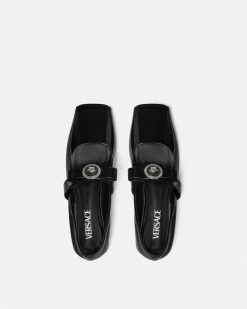 Gianni Ribbon | Versace Ballerines Ouvertes Vernies Gianni Ribbon