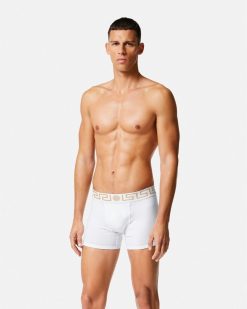 Boxers | Versace Lot De Deux Boxers Adherents Longs Greca