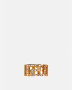 Bagues | Versace Bague Greca Ornee De Cristaux