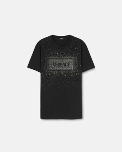 T-Shirts Et Polos | Versace T-Shirt '90S Vintage Logo Avec Cristaux