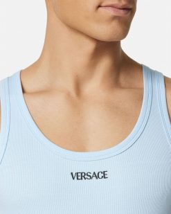 Loungewear Et Pyjamas | Versace Debardeur Cotele A Logo