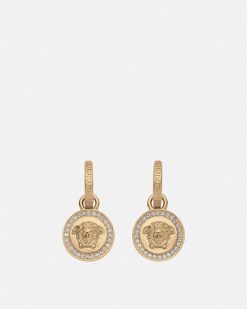 Boucles D'Oreilles | Versace Boucles D'Oreilles La Medusa Greca A Cristaux