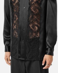 Chemises | Versace Chemise En Soie Et Dentelle Barocco