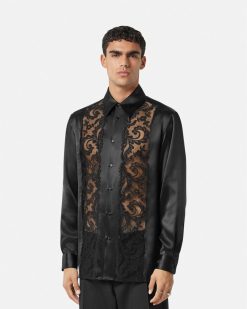 Chemises | Versace Chemise En Soie Et Dentelle Barocco