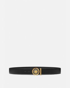 Ceintures | Versace Ceinture En Cuir Et Email Medusa Biggie