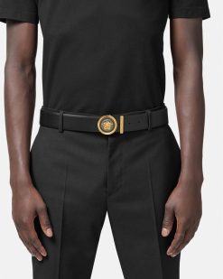 Ceintures | Versace Ceinture En Cuir Et Email Medusa Biggie