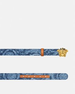 Ceintures | Versace Ceinture En Denim La Medusa Barocco