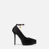 Platforms | Versace Lycia Escarpins A Plateforme En Satin 140 Mm