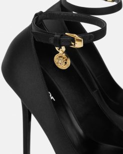 Platforms | Versace Lycia Escarpins A Plateforme En Satin 140 Mm