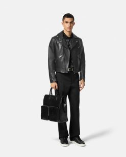 Vestes Et Manteaux | Versace Blouson De Motard En Cuir