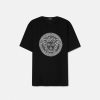 T-Shirts Et Polos | Versace T-Shirt Brode Medusa Sliced