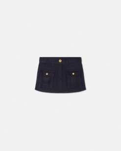 Vetements | Versace Jupe-Short En Denim De Gabardine Kids