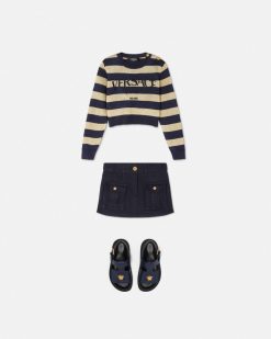 Vetements | Versace Jupe-Short En Denim De Gabardine Kids