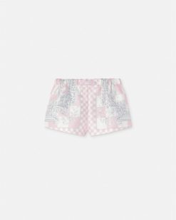 Pantalons Et Shorts | Versace Short Boxer En Soie Duchesse Medusa Contrasto