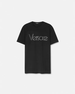 T-Shirts Et Polos | Versace T-Shirt Avec Cristaux 1978 Re-Edition Logo