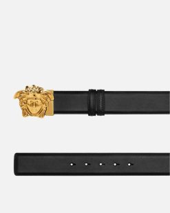 Ceintures | Versace Ceinture En Cuir A Double Face La Medusa