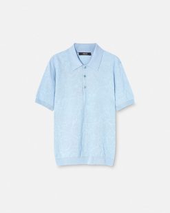 T-Shirts Et Polos | Versace Polo En Maille Barocco