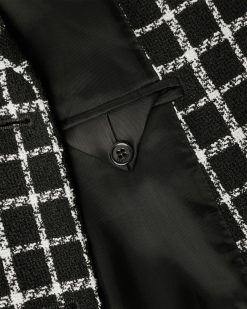 Vestes Et Blazers | Versace Blazer Ajuste Coupe Masculine En Tweed