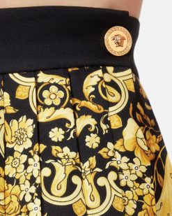 Jupes | Versace Jupe En Soie Plissee Barocco