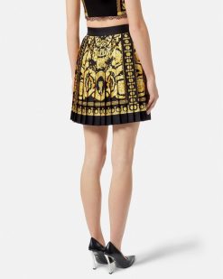 Jupes | Versace Jupe En Soie Plissee Barocco