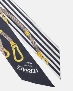 Accessoires Textiles | Versace Cravate Foulard En Soie Greca Nautical