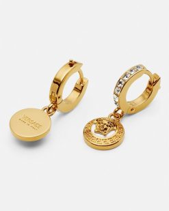 Boucles D'Oreilles | Versace Boucles D'Oreilles Avec Cristaux Medusa